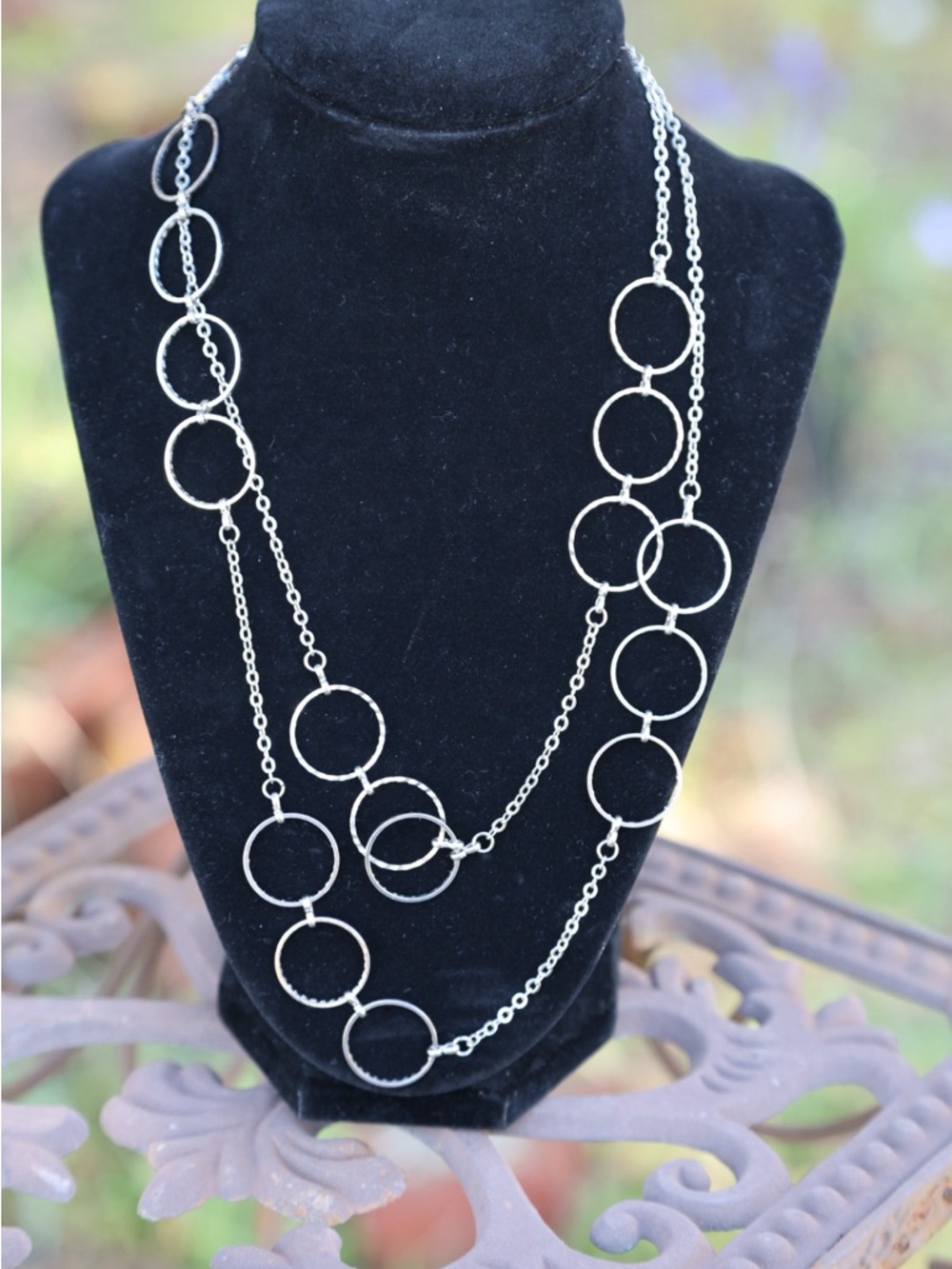 Rachel Silver Multi-Ring Layered Necklace